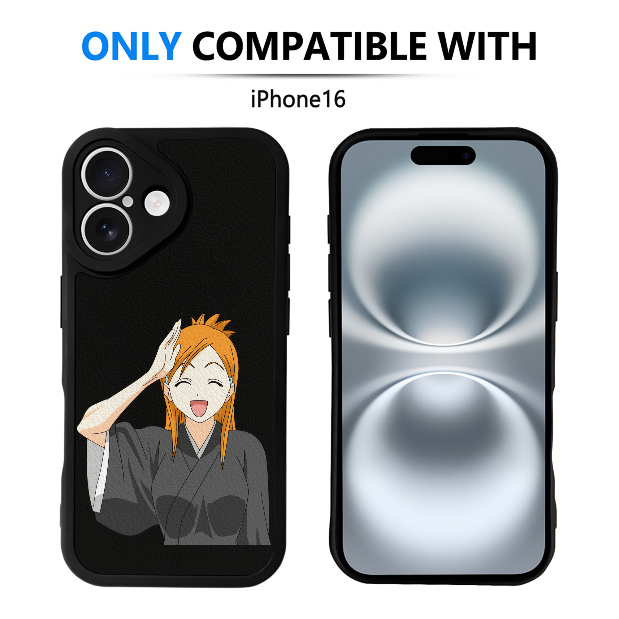 （画像用） ブリーチ 井上織姫（いのうえおりひめ） BLEACH Inoue Orihime 【iPhone 16シリーズ対応】シリコンスマホケース（レザー調） 材質：シリコン